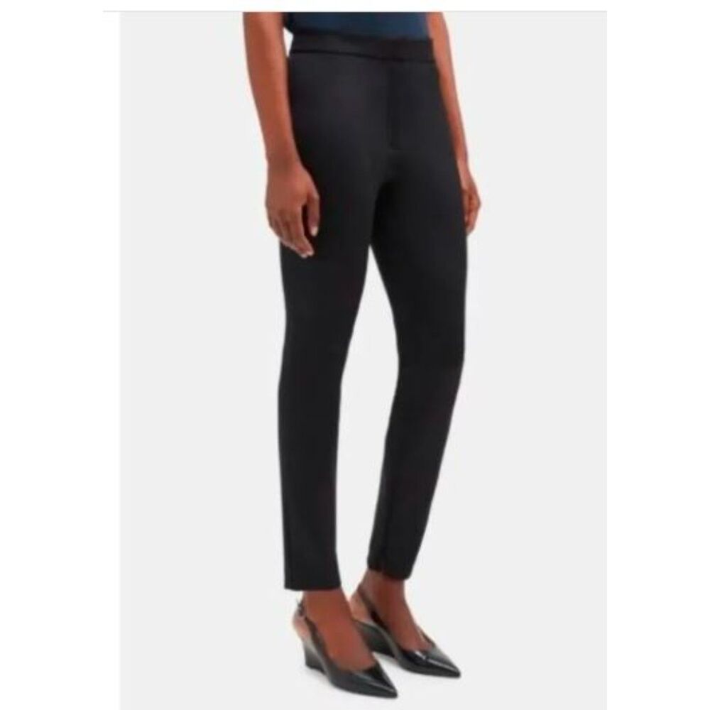 Theory HW Zip Pant Polish Scuba Skinny Pants Sz 2 NWT 295 Deep Navy